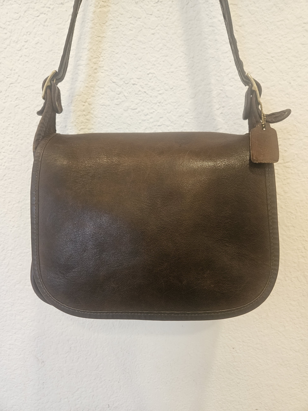 Vintage Coach Classic Pouch 70s Made In NYC  Pre Serial Number Brown Leather Bag